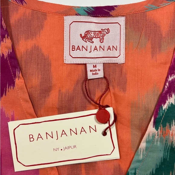 Banjanan Becca Sleeveless Organic Cotton Tiered Dress Floral Spice - Picture 8 of 9